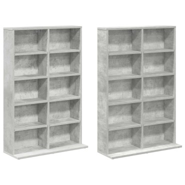 vidaXL Ντουλάπα CD 2 τεμ. Γκρι Σκυροδέματος 65x23,5x97,5cm