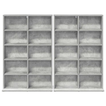 vidaXL Ντουλάπα CD 2 τεμ. Γκρι Σκυροδέματος 65x23,5x97,5cm