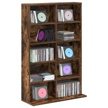 vidaXL Ντουλάπα CD Καπνισμένο Ξύλο Δρυός 65x23,5x97,5cm