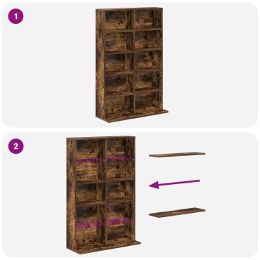 vidaXL Ντουλάπα CD Καπνισμένο Ξύλο Δρυός 65x23,5x97,5cm