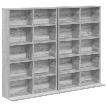 vidaXL Ντουλάπα CD 2 τεμ. Γκρι Sonoma 65x23,5x97,5cm