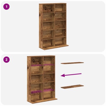 vidaXL Ντουλάπα CD Παλαιωμένο ξύλο 65x23,5x97,5cm