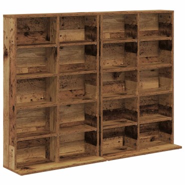 vidaXL Ντουλάπα CD 2 τεμ. Παλαιωμένο ξύλο 65x23,5x97,5cm