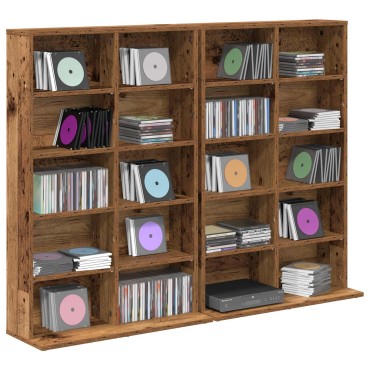 vidaXL Ντουλάπα CD 2 τεμ. Παλαιωμένο ξύλο 65x23,5x97,5cm