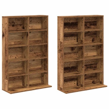 vidaXL Ντουλάπα CD 2 τεμ. Παλαιωμένο ξύλο 65x23,5x97,5cm
