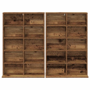 vidaXL Ντουλάπα CD 2 τεμ. Παλαιωμένο ξύλο 65x23,5x97,5cm