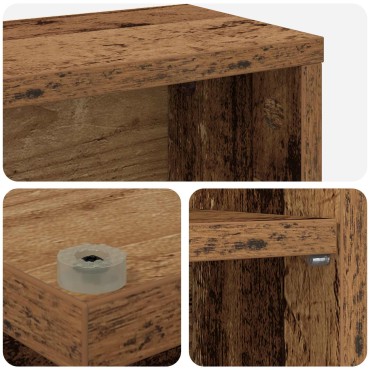 vidaXL Ντουλάπα CD 2 τεμ. Παλαιωμένο ξύλο 65x23,5x97,5cm