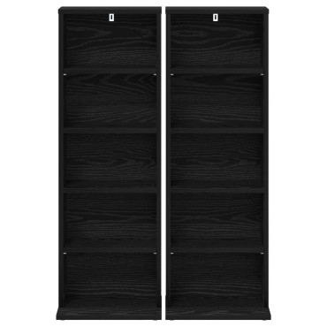vidaXL Ντουλάπα CD 2 τεμ. Μαύρη Δρυς 33x23,5x97,5cm