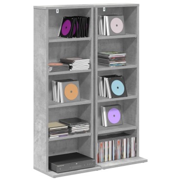vidaXL Ντουλάπα CD 2 τεμ. Γκρι Σκυροδέματος 33x23,5x97,5cm