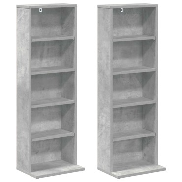 vidaXL Ντουλάπα CD 2 τεμ. Γκρι Σκυροδέματος 33x23,5x97,5cm