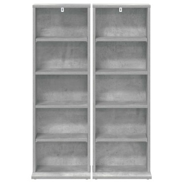 vidaXL Ντουλάπα CD 2 τεμ. Γκρι Σκυροδέματος 33x23,5x97,5cm