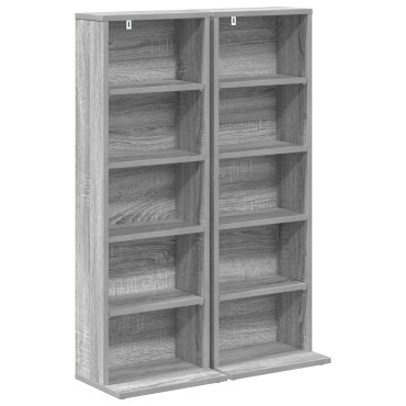 vidaXL Ντουλάπα CD 2 τεμ. Γκρι Sonoma 33x23,5x97,5cm