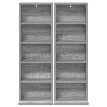vidaXL Ντουλάπα CD 2 τεμ. Γκρι Sonoma 33x23,5x97,5cm