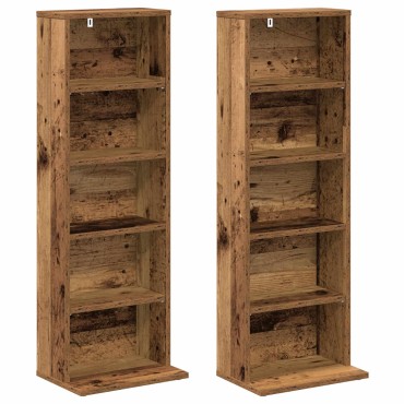 vidaXL Ντουλάπα CD 2 τεμ. Παλαιωμένο ξύλο 33x23,5x97,5cm