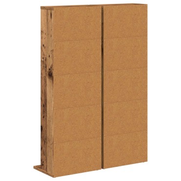 vidaXL Ντουλάπα CD 2 τεμ. Παλαιωμένο ξύλο 33x23,5x97,5cm