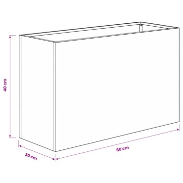 vidaXL Γλάστρα Κήπου 2 τμχ. Ασημί 80 x 30 x 40 εκ Ανοξείδωτο Ατσάλι