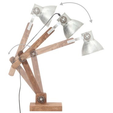 vidaXL Φωτιστικό Επιτραπέζιο Industrial Στρ. 25 W Ασημί 58x18x90εκ Ε27