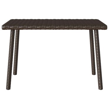 vidaXL Κήπος Τραπέζι καφέ ορθογώνιο καφέ 60x40x37cm Poly Rattan 1 τεμ.