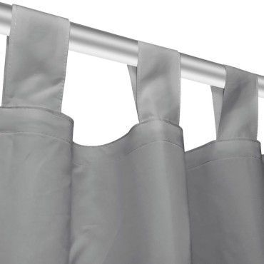 vidaXL Κουρτίνες με Θηλιές 2 τεμ. Γκρι 140x175cm από Microsatin