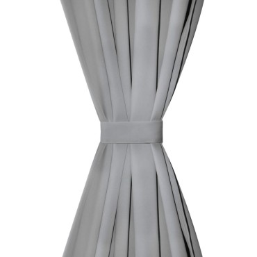 vidaXL Κουρτίνες με Θηλιές 2 τεμ. Γκρι 140x175cm από Microsatin