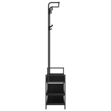 vidaXL Κρεμάστρα Μαύρη Δρυς 95 x 34 x 184 εκ Επεξεργασμένο ξύλο