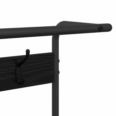 vidaXL Κρεμάστρα Μαύρη Δρυς 95 x 34 x 184 εκ Επεξεργασμένο ξύλο