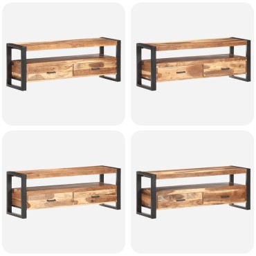 vidaXL Έπιπλο Τηλεόρασης 120x35x45cm Μασίφ Ξύλο με Φινίρισμα Sheesham