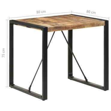 vidaXL Τραπεζαρία 80x80x75cm από Ακατέργαστο Ξύλο Μάνγκο 1 τεμ.