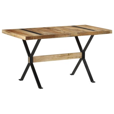 vidaXL Τραπεζαρία 140x70x76cm από Ακατέργαστο Ξύλο Μάνγκο 1 τεμ.