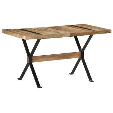 vidaXL Τραπεζαρία 140x70x76cm από Ακατέργαστο Ξύλο Μάνγκο 1 τεμ.