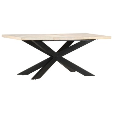 vidaXL Τραπεζαρία 180x90x76cm από Μασίφ Ξεβαμμένο Ξύλο Μάνγκο 1 τεμ.