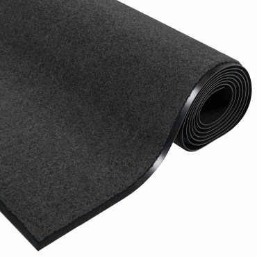 vidaXL Χαλάκι Εξώπορτας Ανθρακί και Μαύρο 90 x 150 cm 100% Πολυαμίδιο