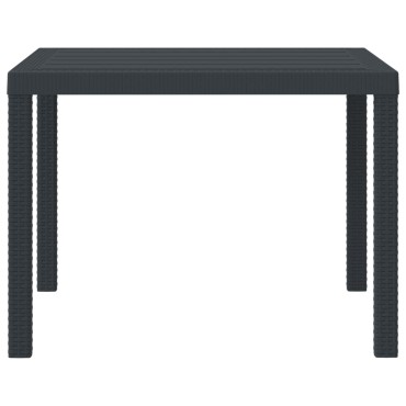 vidaXL Τραπέζι Κήπου Ανθρακί 100x100x73cm συνθετικό ρατάν 1 τεμ.