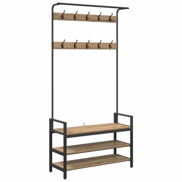 vidaXL Κρεμάστρα Artisan Δρυς 95 x 34 x 184 εκ Επεξεργασμένο ξύλο