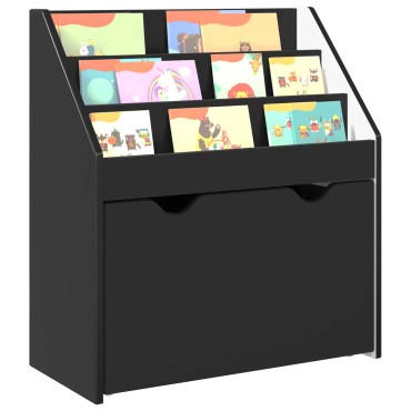 vidaXL Βιβλιοθήκη Παιδιών Μαύρο 60x29,5x69cm Επεξεργασμένο Ξύλο 1 τεμ.