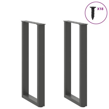 vidaXL Πόδια Κονσόλας 2 τεμ. σε σχήμα U, Ανθρακί 28x(72-73)cm από Ατσάλι