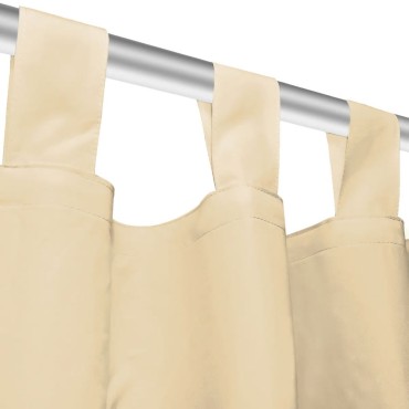 vidaXL Κουρτίνες με Θηλιές 2 τεμ. Μπεζ 140x245cm από Microsatin