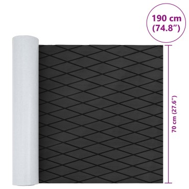 vidaXL Ματ Σκάφους Ριγέ Σκούρο Γκρι και Μαύρο 190 x 70 εκ EVA