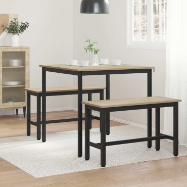 vidaXL Τραπεζαρίες 80x80x75cm Επεξεργασμένο Ξύλο Sonoma Δρυς