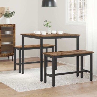 vidaXL Τραπεζαρίες 80x80x75cm Επεξεργασμένο Ξύλο Ξύλο δρυός