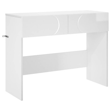vidaXL Κονσόλα Γυαλιστερό Λευκό 96,5x38x75cm Επεξεργασμένο ξύλο