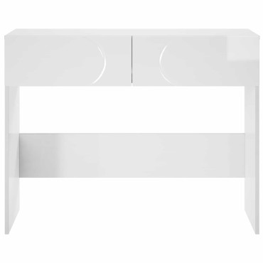 vidaXL Κονσόλα Γυαλιστερό Λευκό 96,5x38x75cm Επεξεργασμένο ξύλο
