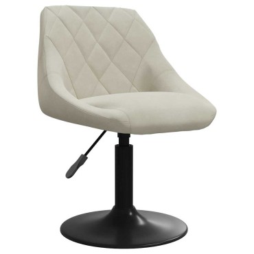 vidaXL Σκαμπό Μπαρ Κρεμ Βελούδινο 46x44x(62,5-77,5)cm 1 τεμ.