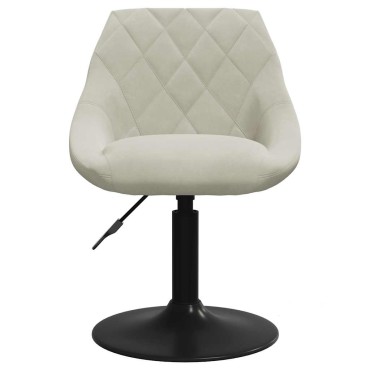 vidaXL Σκαμπό Μπαρ Κρεμ Βελούδινο 46x44x(62,5-77,5)cm 1 τεμ.