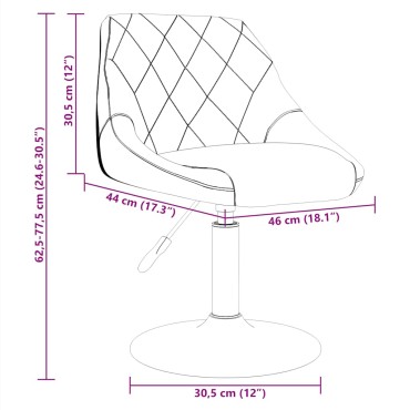 vidaXL Σκαμπό Μπαρ Κρεμ Βελούδινο 46x44x(62,5-77,5)cm 1 τεμ.