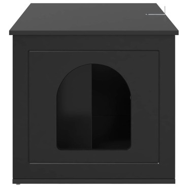 vidaXL Σπίτι Γάτας Μαύρο 85 x 55 x 50,5 εκ Επεξεργασμένο Ξύλο