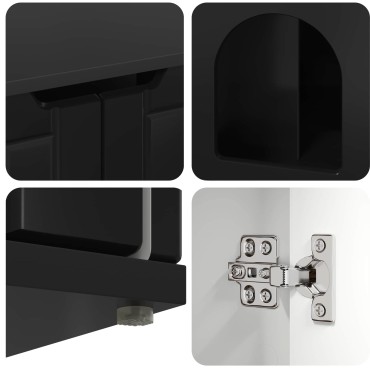 vidaXL Σπίτι Γάτας Μαύρο 85 x 55 x 50,5 εκ Επεξεργασμένο Ξύλο