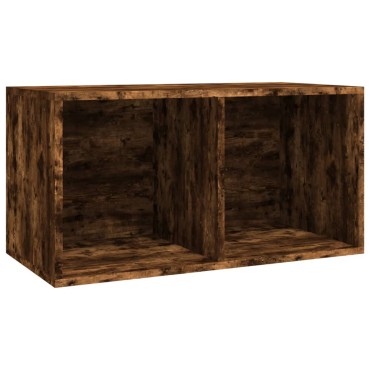 vidaXL Έπιπλο Δίσκων Βινυλίου Καπνιστή Δρυς 71x34x36cm Επεξεργ. Ξύλο 1 τεμ.