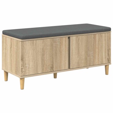 vidaXL Παγκάκι Χαλωρίου με μαξιλάρι Δρύς Sonoma 100x38x46 εκ 1 τεμ.