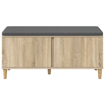 vidaXL Παγκάκι Χαλωρίου με μαξιλάρι Δρύς Sonoma 100x38x46 εκ 1 τεμ.